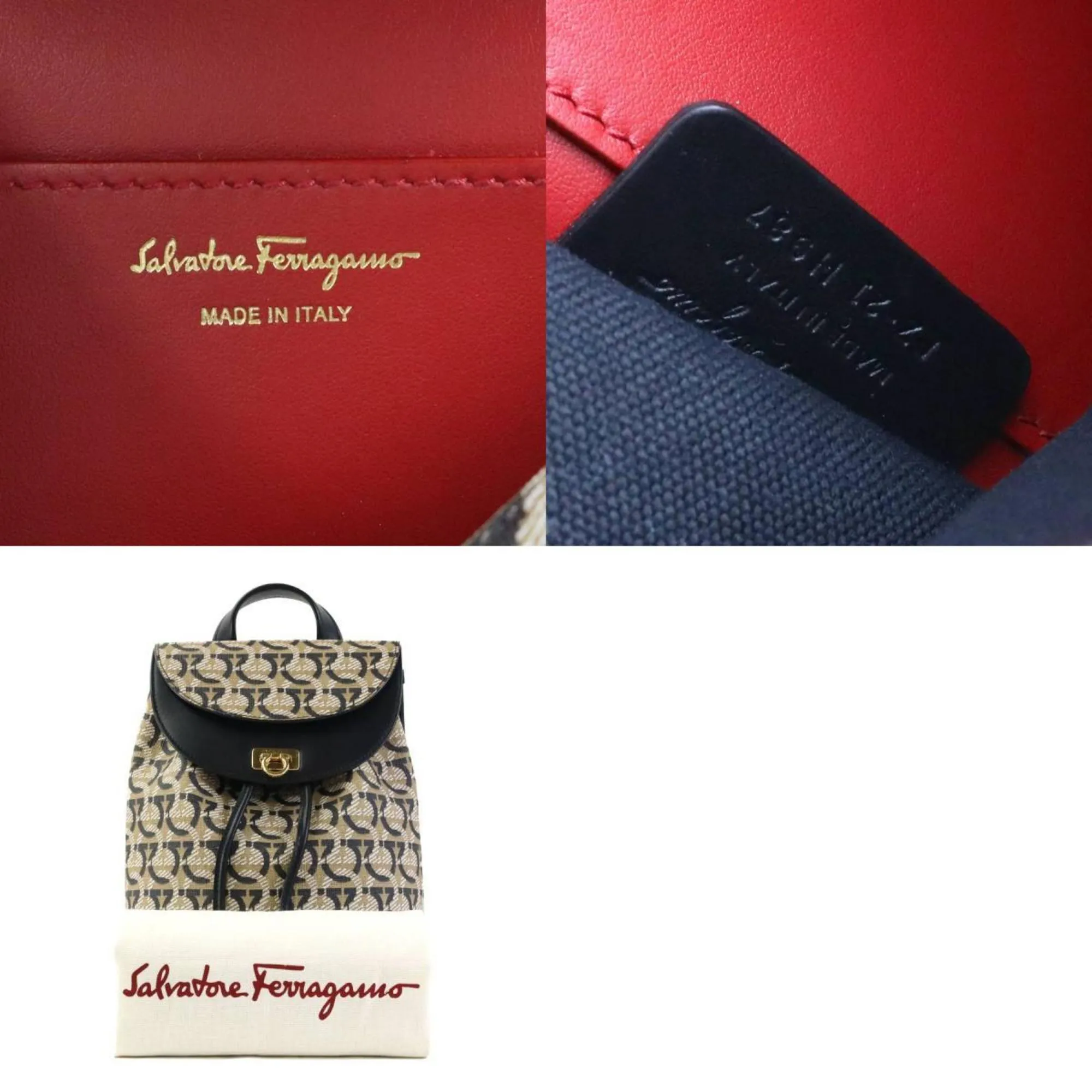 Salvatore Ferragamo Gancini    Pvc Leather Backpack (Pre-Owned)