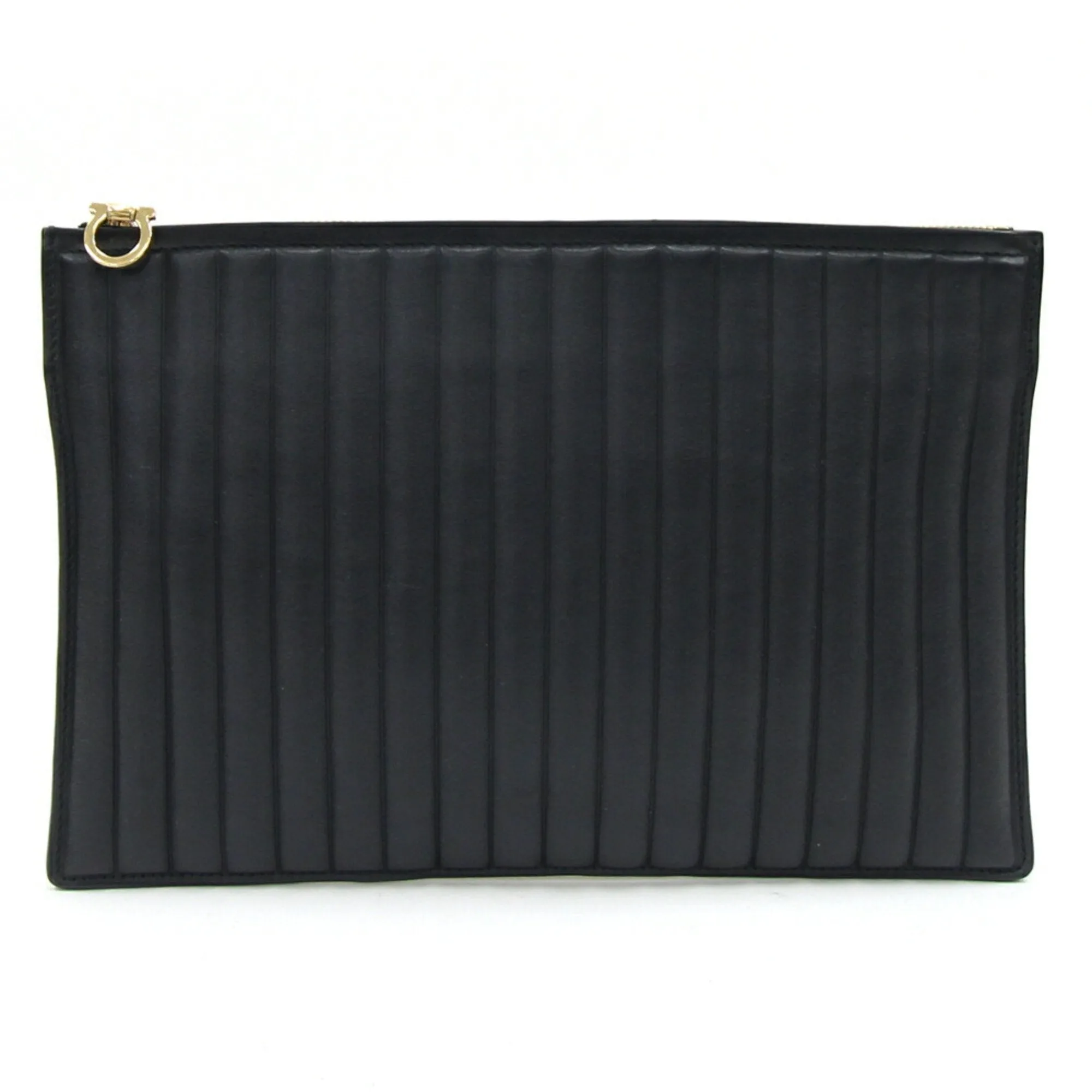 Salvatore Ferragamo Leather Clutch Bag Pouch (Pre-Owned)