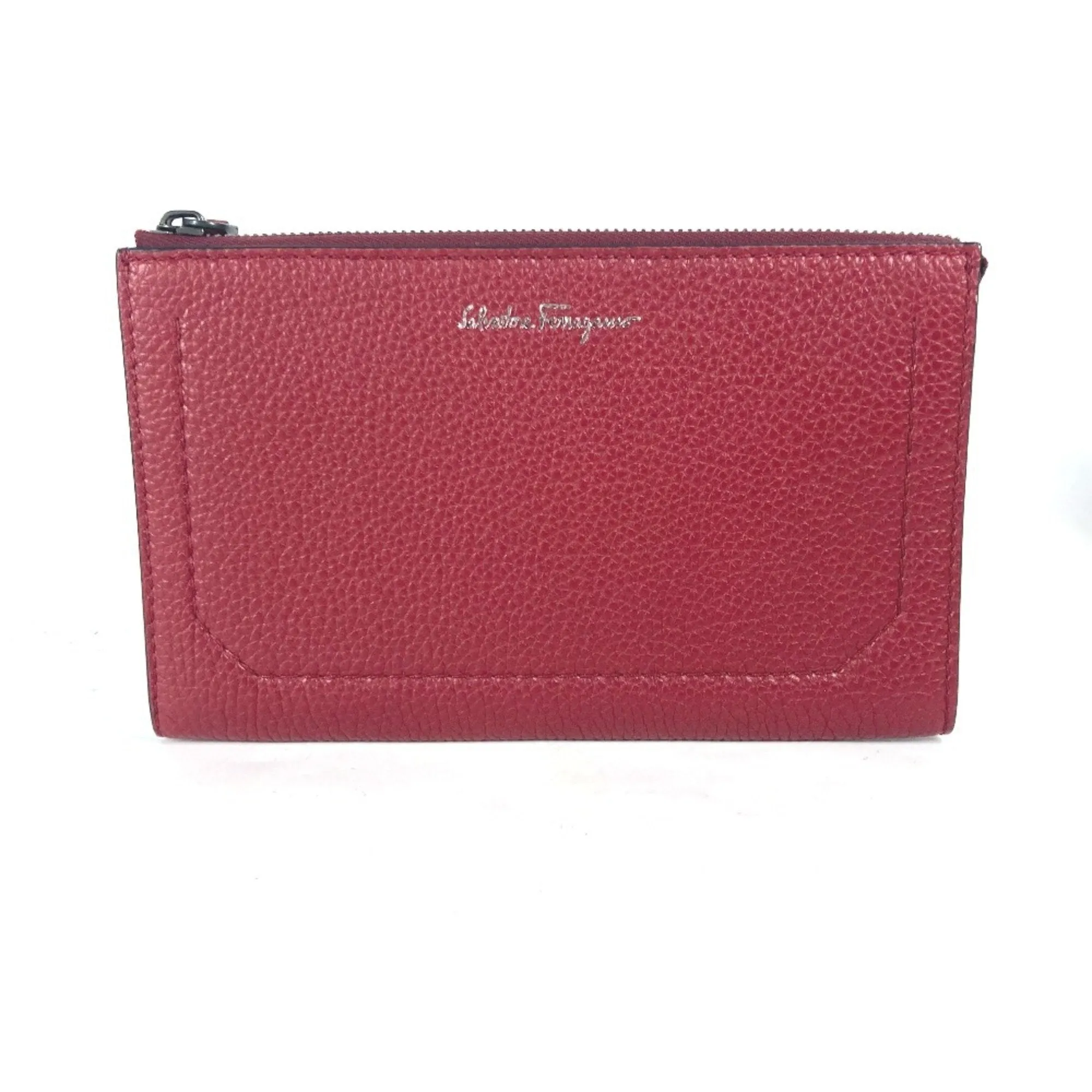 Salvatore Ferragamo  Leather Clutch Bag Pouch (Pre-Owned)