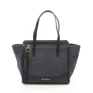 Salvatore Ferragamo Navy blue Leather Tote Bag (Pre-Owned)