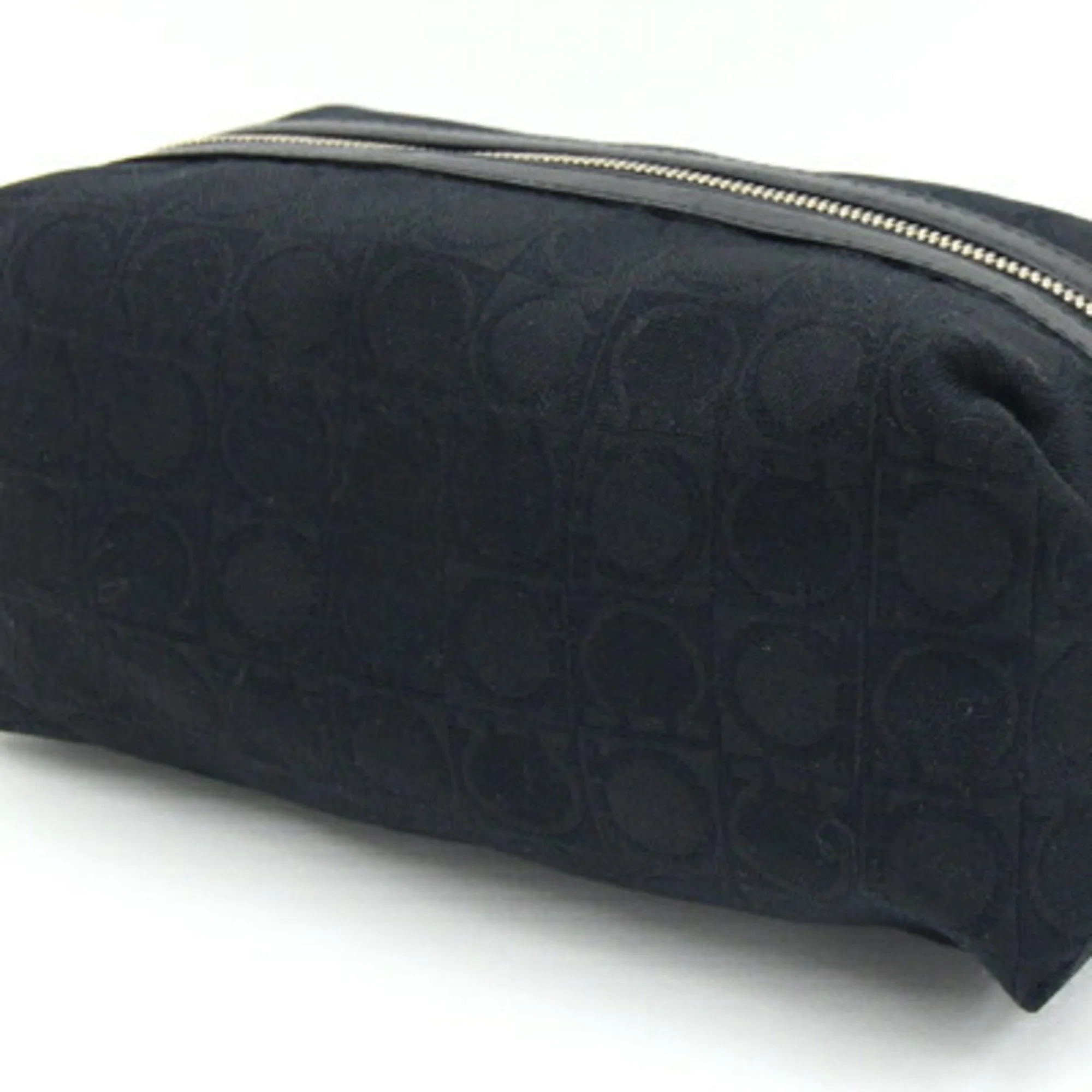 Salvatore Ferragamo Nylon Canvas Leather Pouch (Pre-Owned)