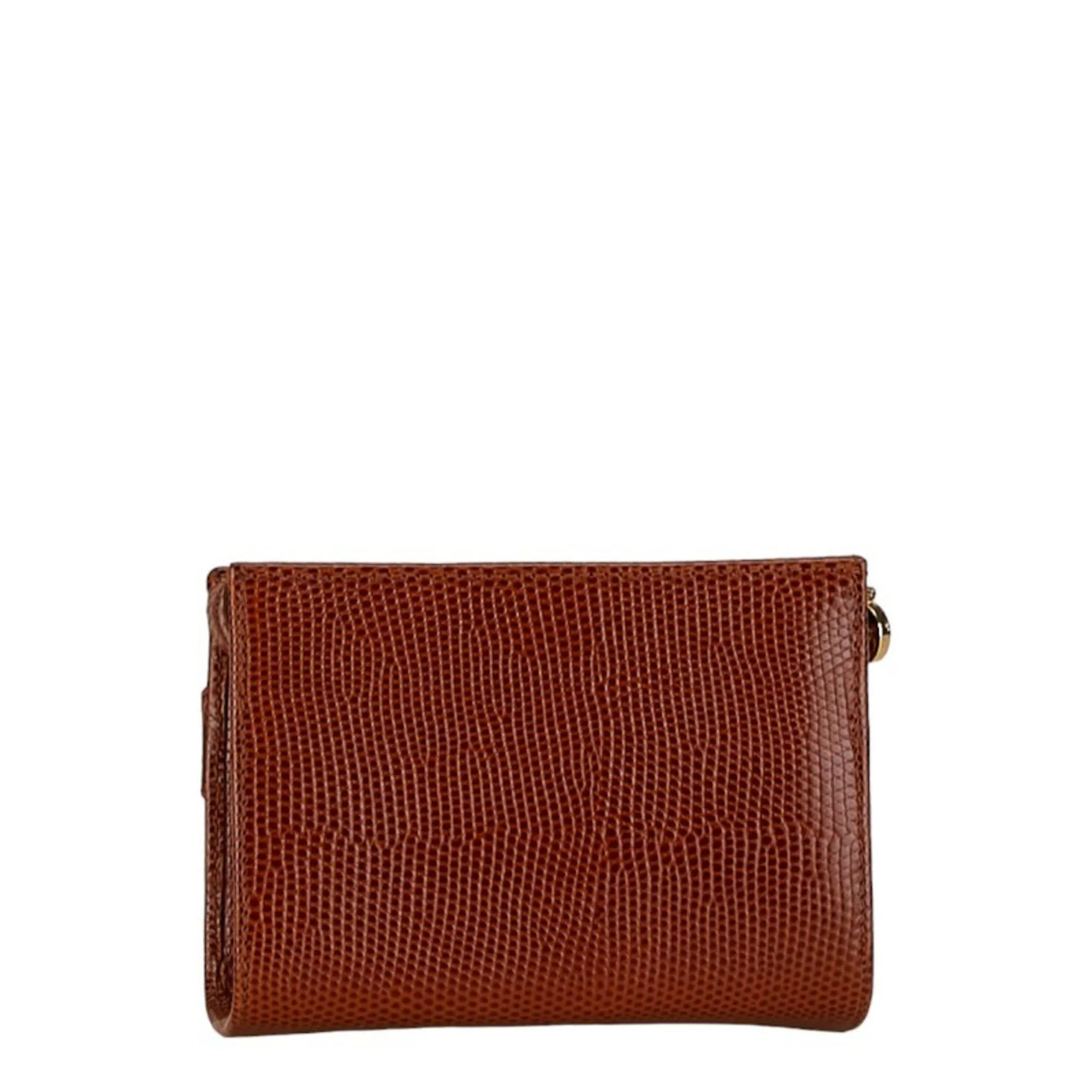 Salvatore Ferragamo Vara Leather Clutch Bag (Pre-Owned)
