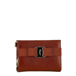 Salvatore Ferragamo Vara Leather Clutch Bag (Pre-Owned)