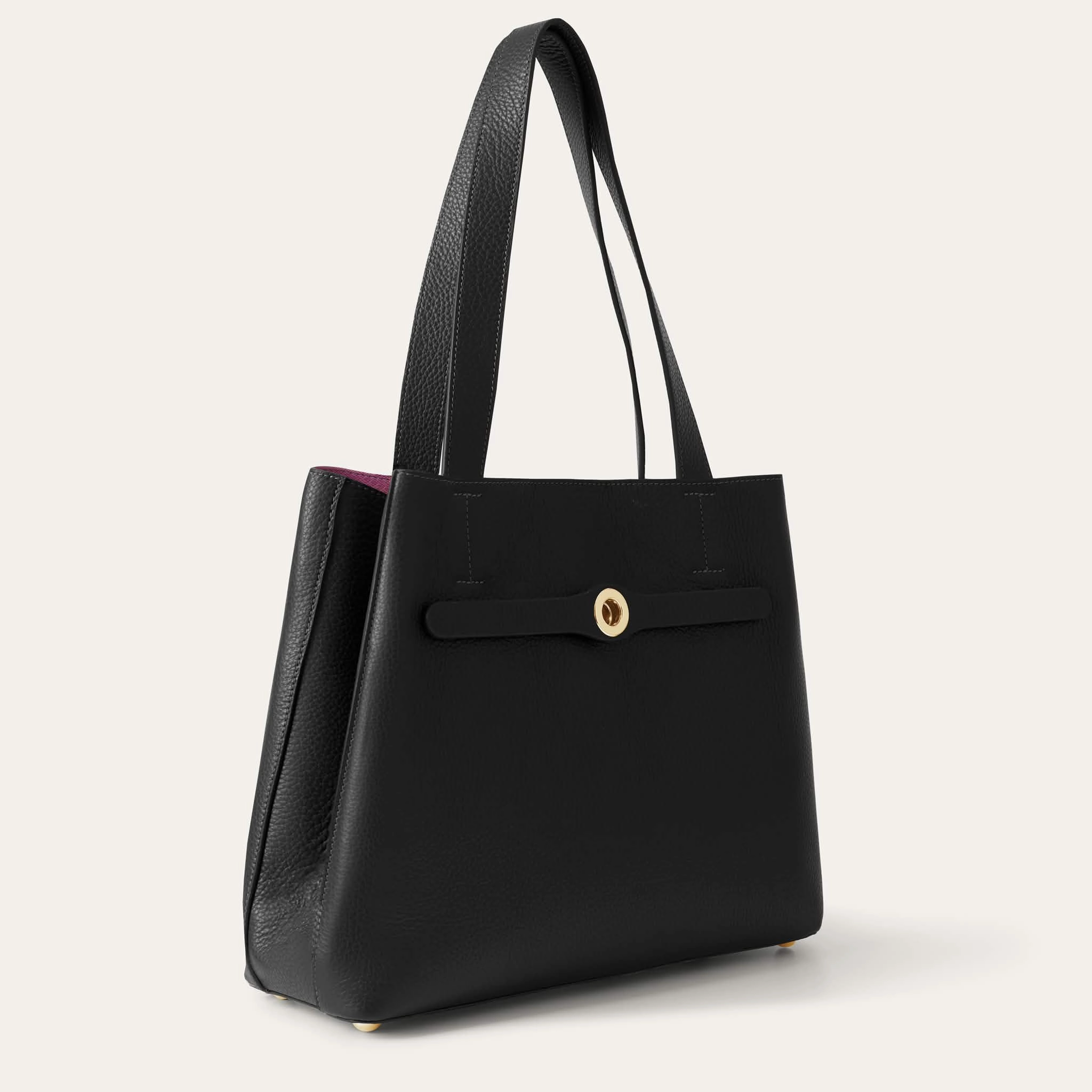 Sarah Tote | Black with Gold hardware