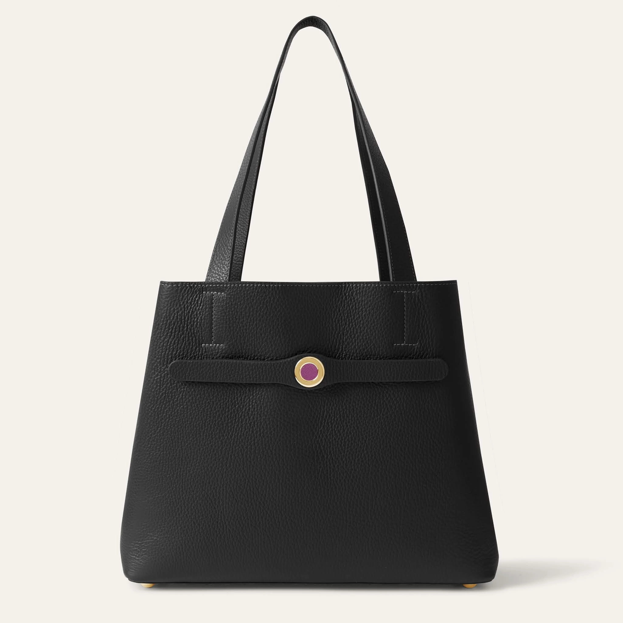 Sarah Tote | Black with Gold hardware