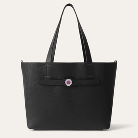 Sarah Tote | Black with Silver hardware