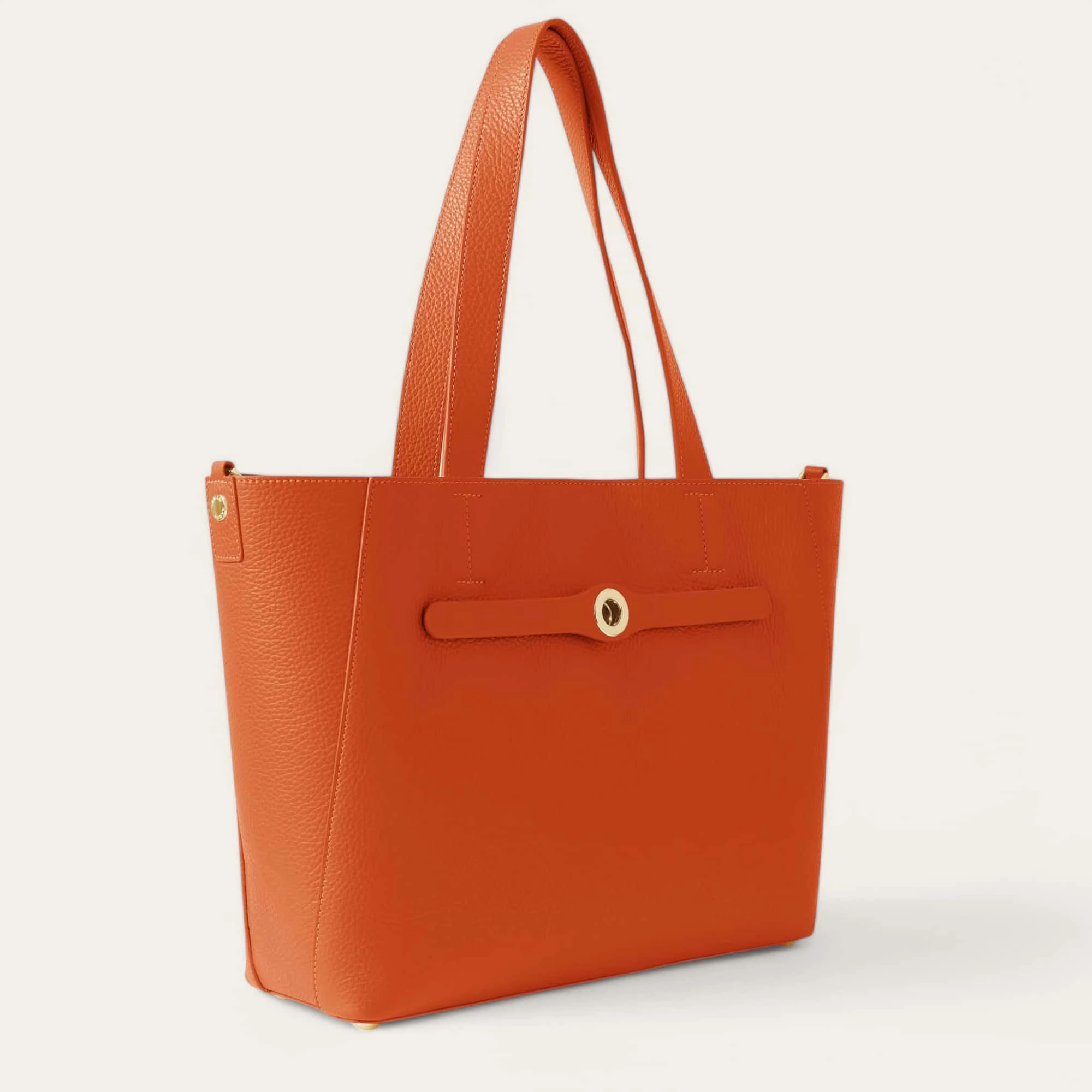 Sarah Tote | Tangerine with Gold hardware