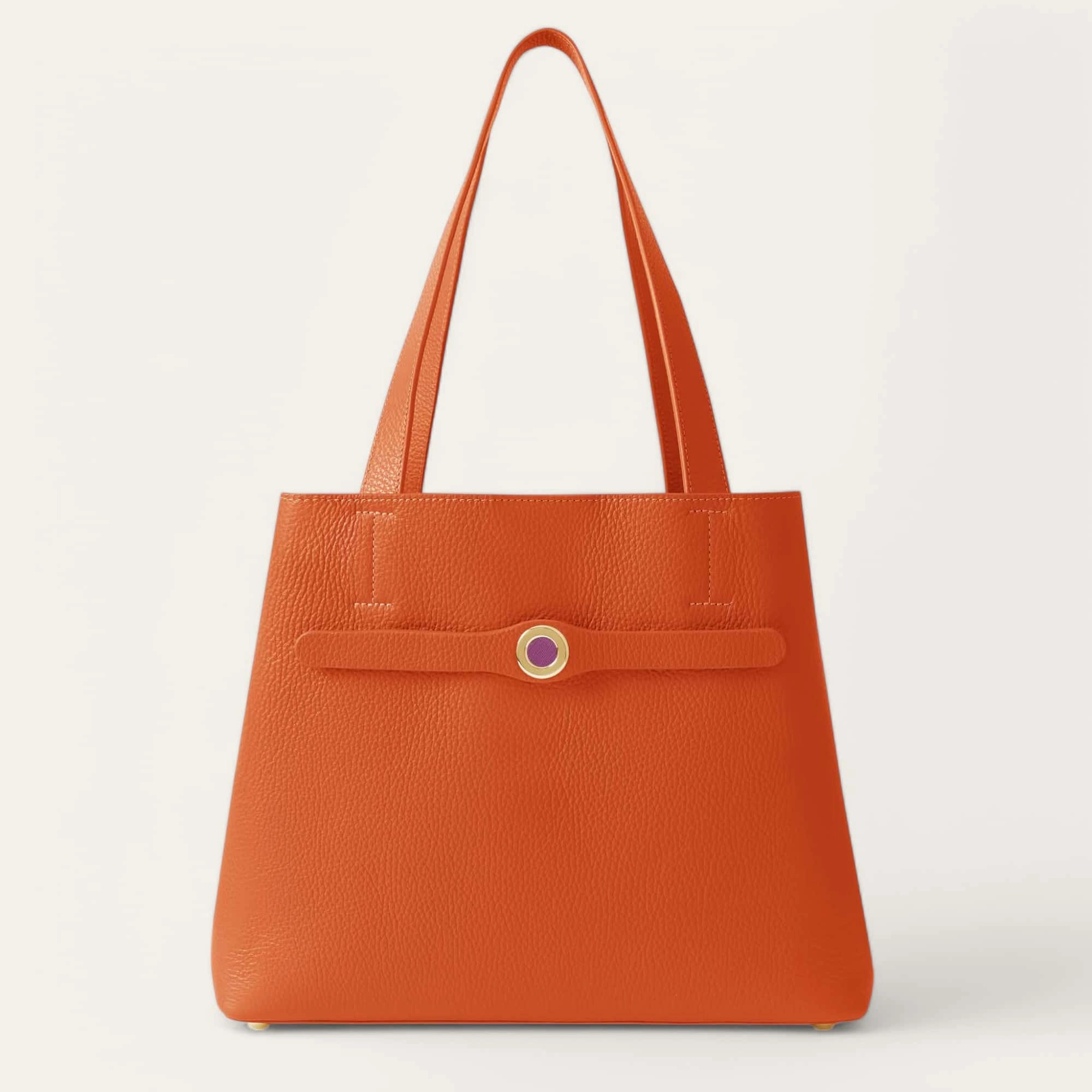 Sarah Tote | Tangerine with Gold hardware