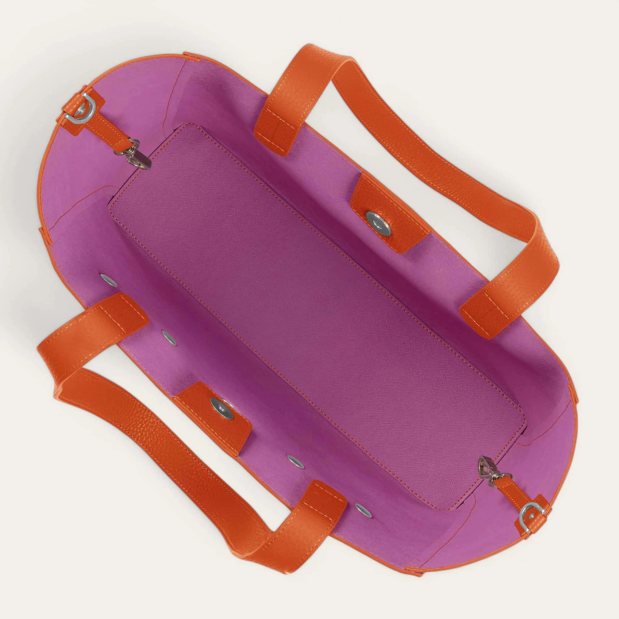 Sarah Tote | Tangerine with Silver hardware