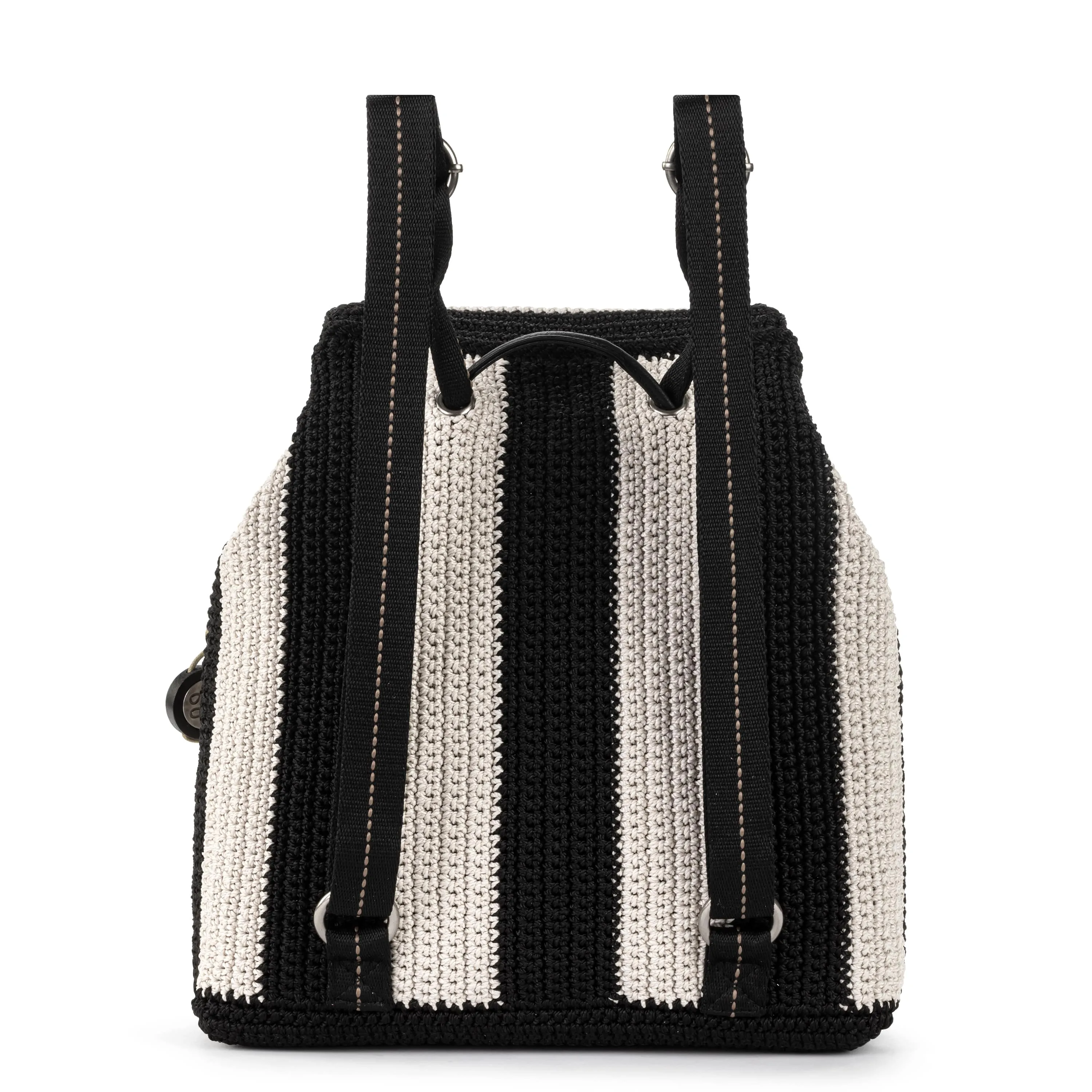 Sayulita Backpack - Hand Crochet - Black Stripe
