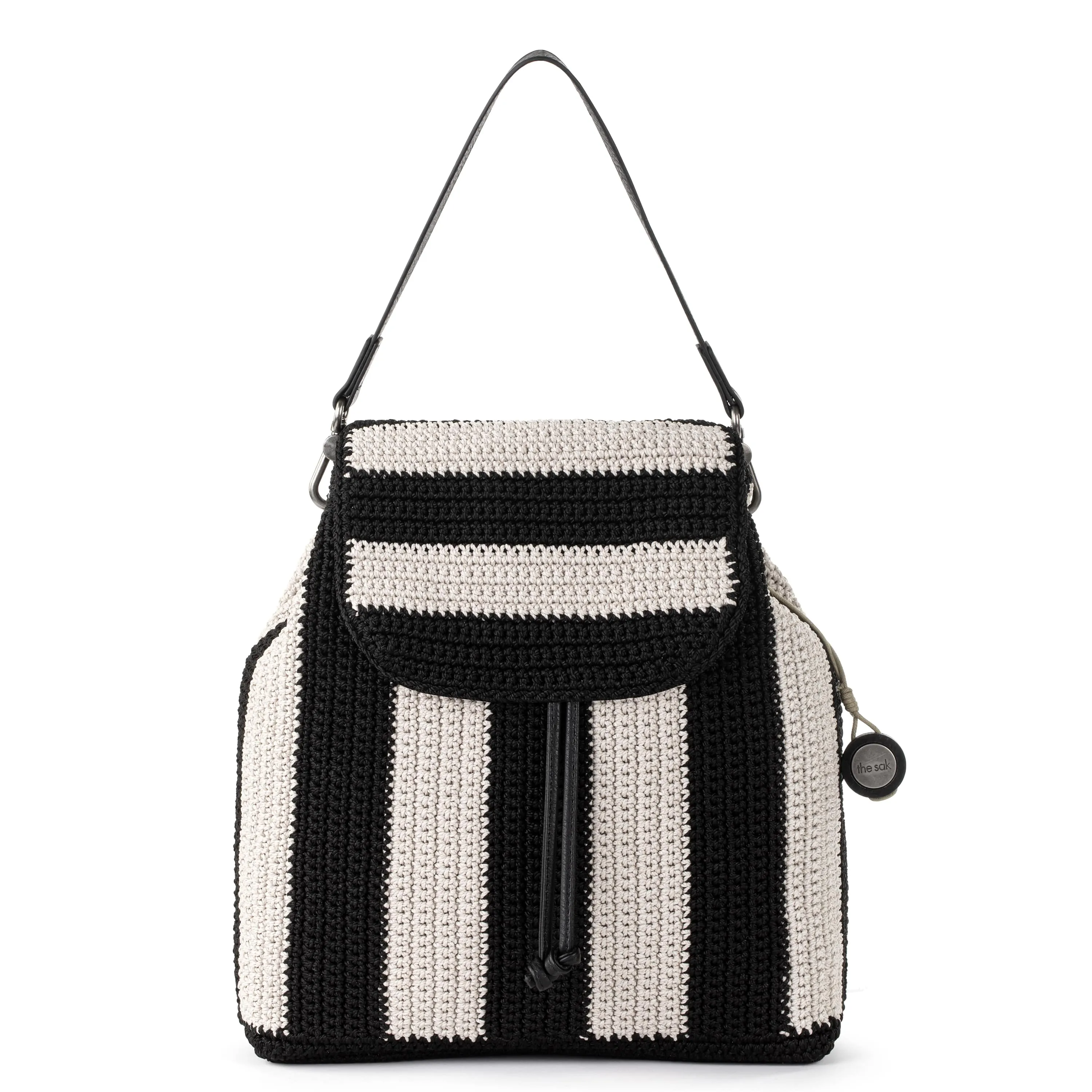 Sayulita Backpack - Hand Crochet - Black Stripe