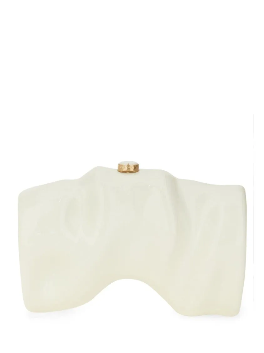 Sculptural White Acrylic Clutch