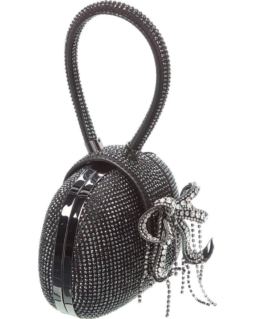 Self-Portrait Rhinestone Top Handle Clutch