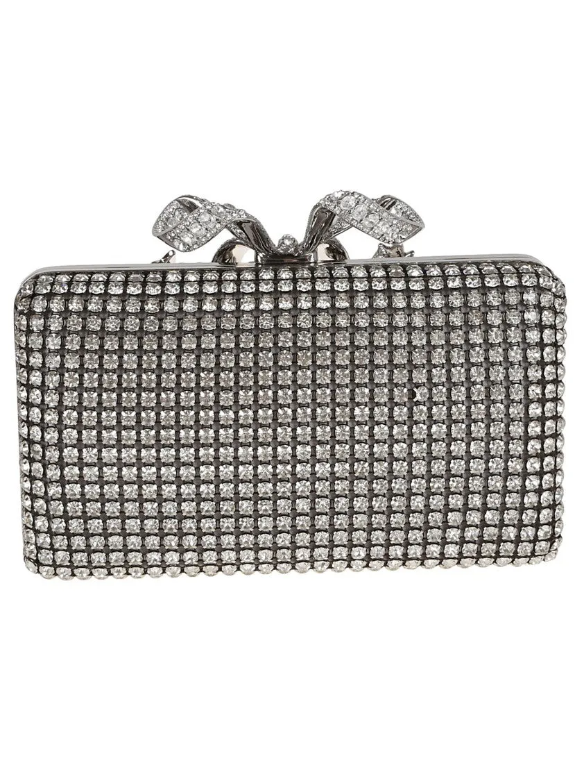 Silver Crystal Box Clutch