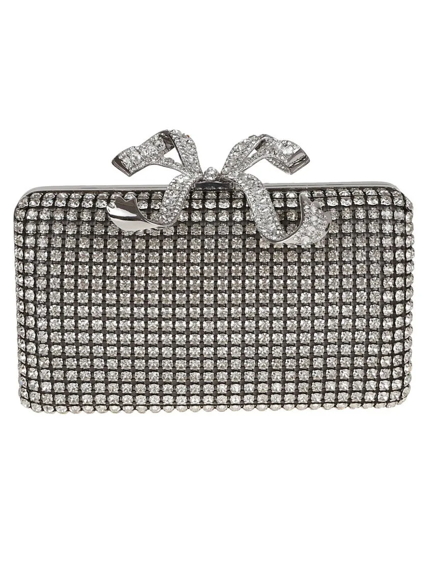 Silver Crystal Box Clutch