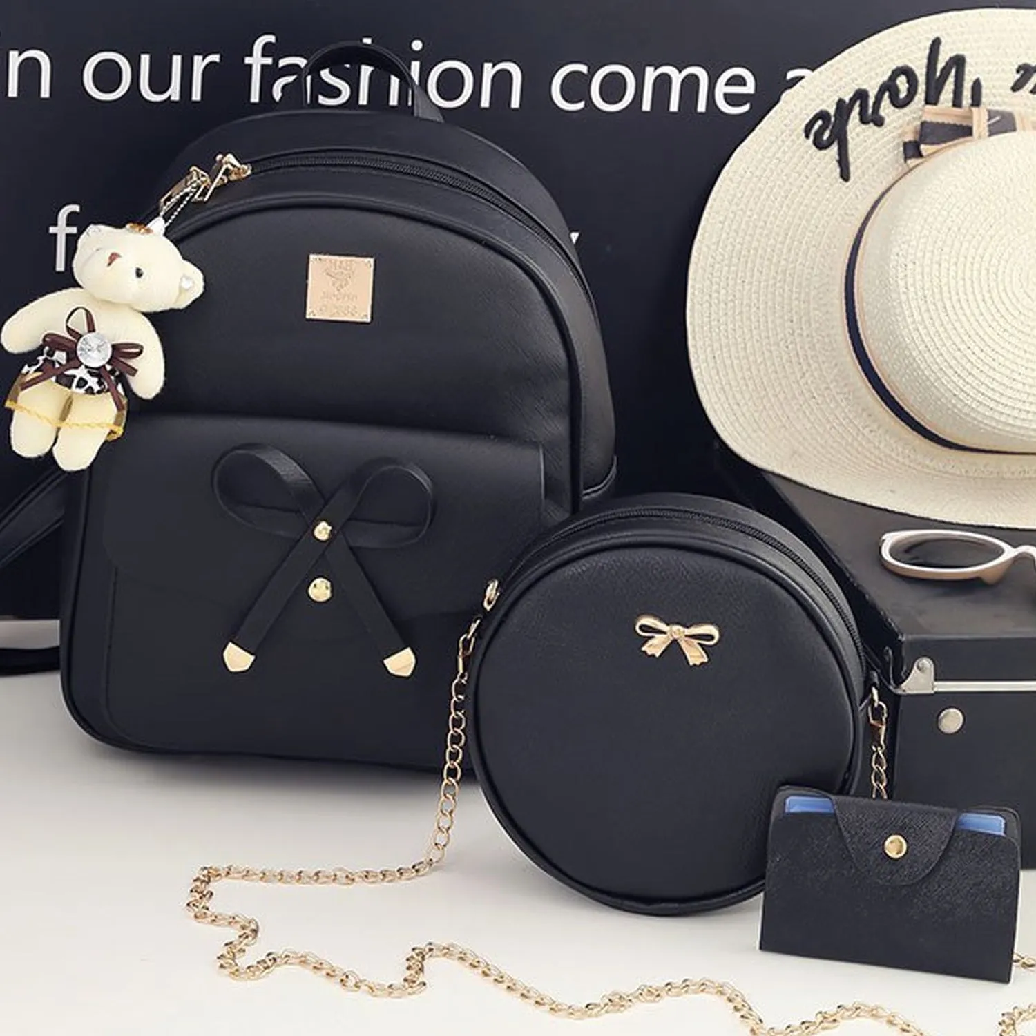Soft Leather Three-piece Fashion One Shoulder Crossbody Handbag