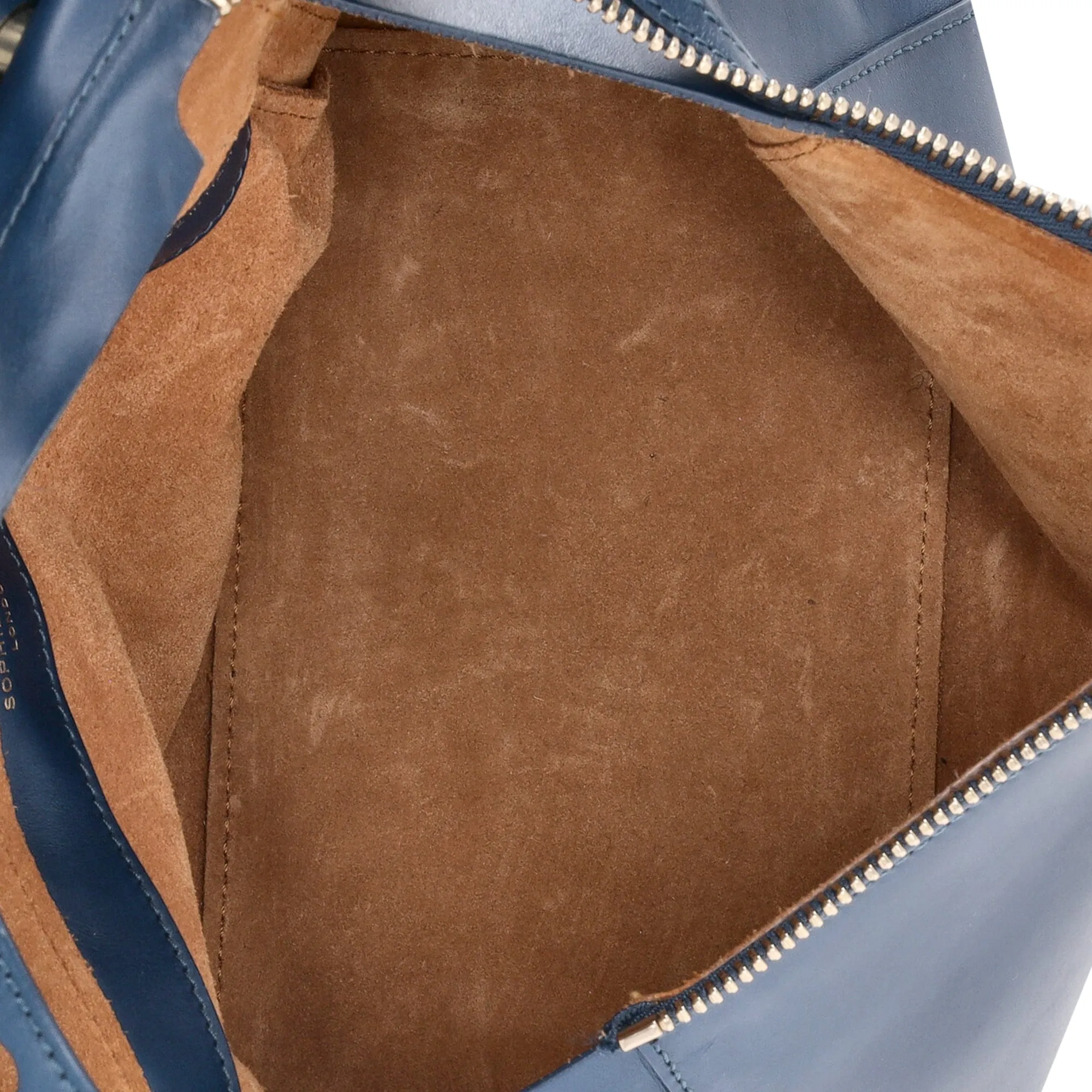 Sophie Hulme Large Bolt Shoulder Bag in Navy Blue Leather