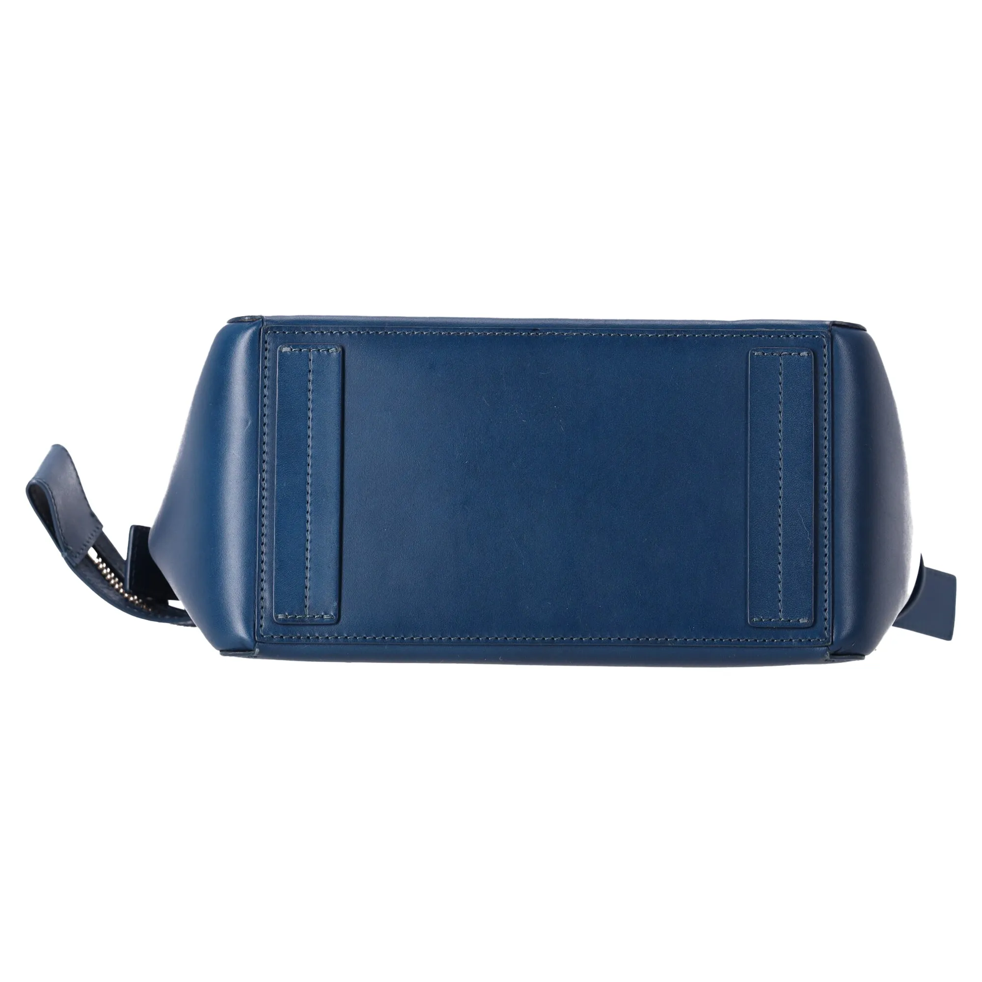 Sophie Hulme Large Bolt Shoulder Bag in Navy Blue Leather