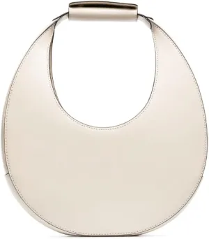 STAUD Women's Cream Leather Moon Handbag