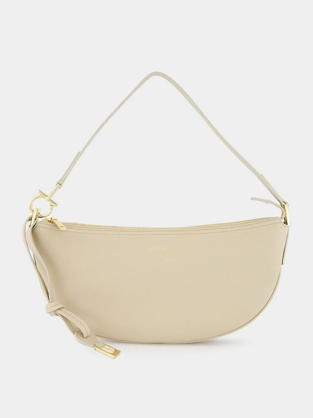 Stone Hammered Calfskin Hobo Bag