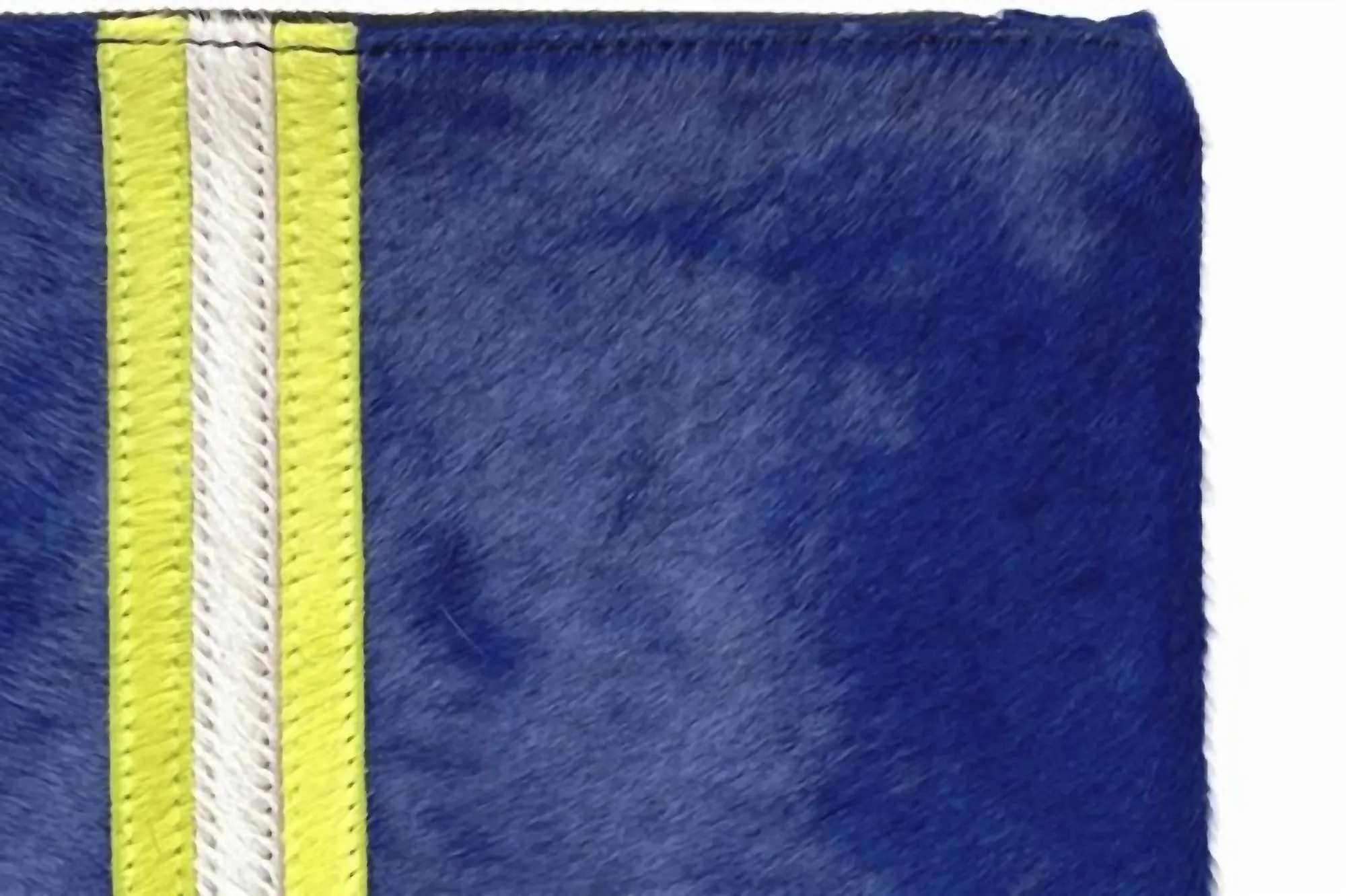 Striped Clutch In Navy/neon Yellow