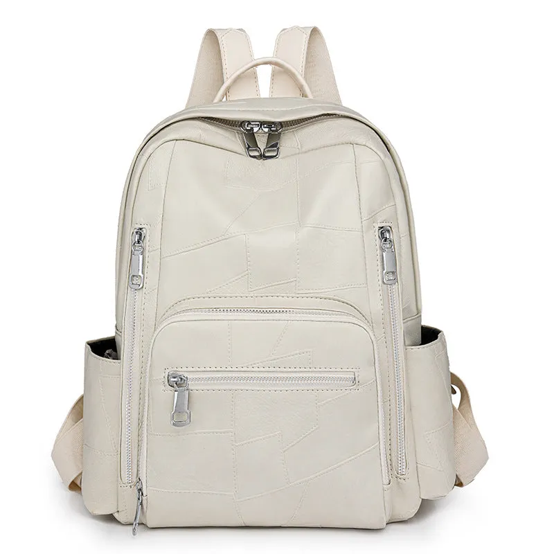Style Large Capacity Women's Soft Leather  Backpack