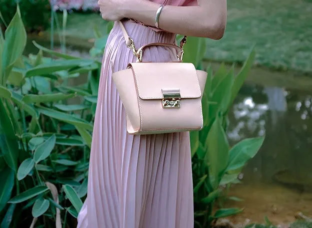 Stylish Leather Beige Womens Handbag Shoulder Bag Crossbody Purse for Women