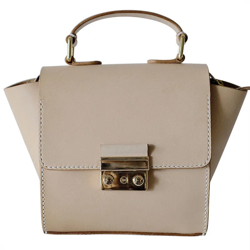 Stylish Leather Beige Womens Handbag Shoulder Bag Crossbody Purse for Women