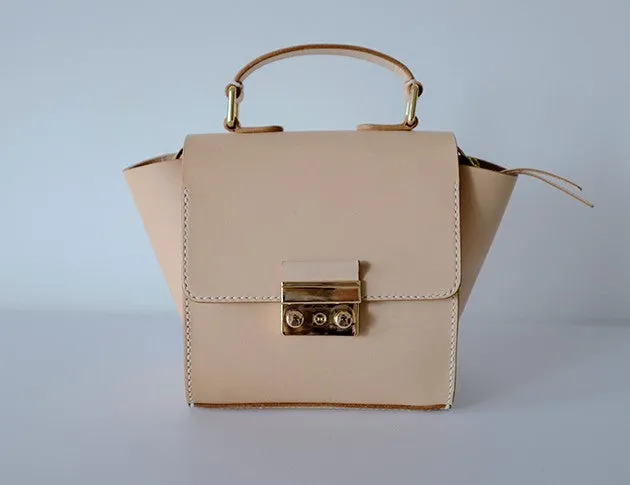 Stylish Leather Beige Womens Handbag Shoulder Bag Crossbody Purse for Women