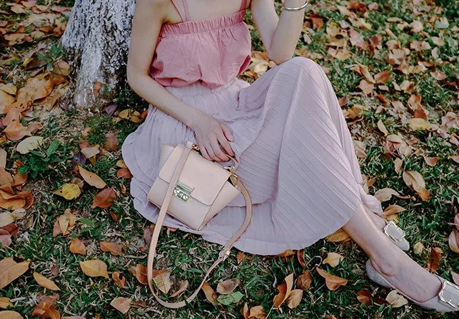 Stylish Leather Beige Womens Handbag Shoulder Bag Crossbody Purse for Women