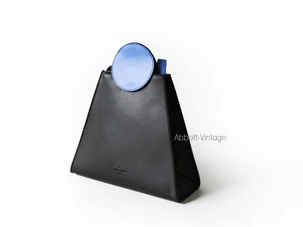 Stylish Leather triangular Black Womens Shoulder Bag Crossbody Bag Purse for Women