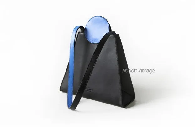 Stylish Leather triangular Black Womens Shoulder Bag Crossbody Bag Purse for Women