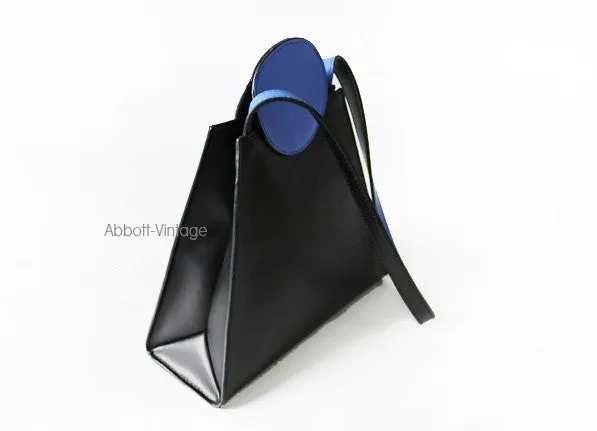 Stylish Leather triangular Black Womens Shoulder Bag Crossbody Bag Purse for Women
