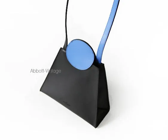 Stylish Leather triangular Black Womens Shoulder Bag Crossbody Bag Purse for Women