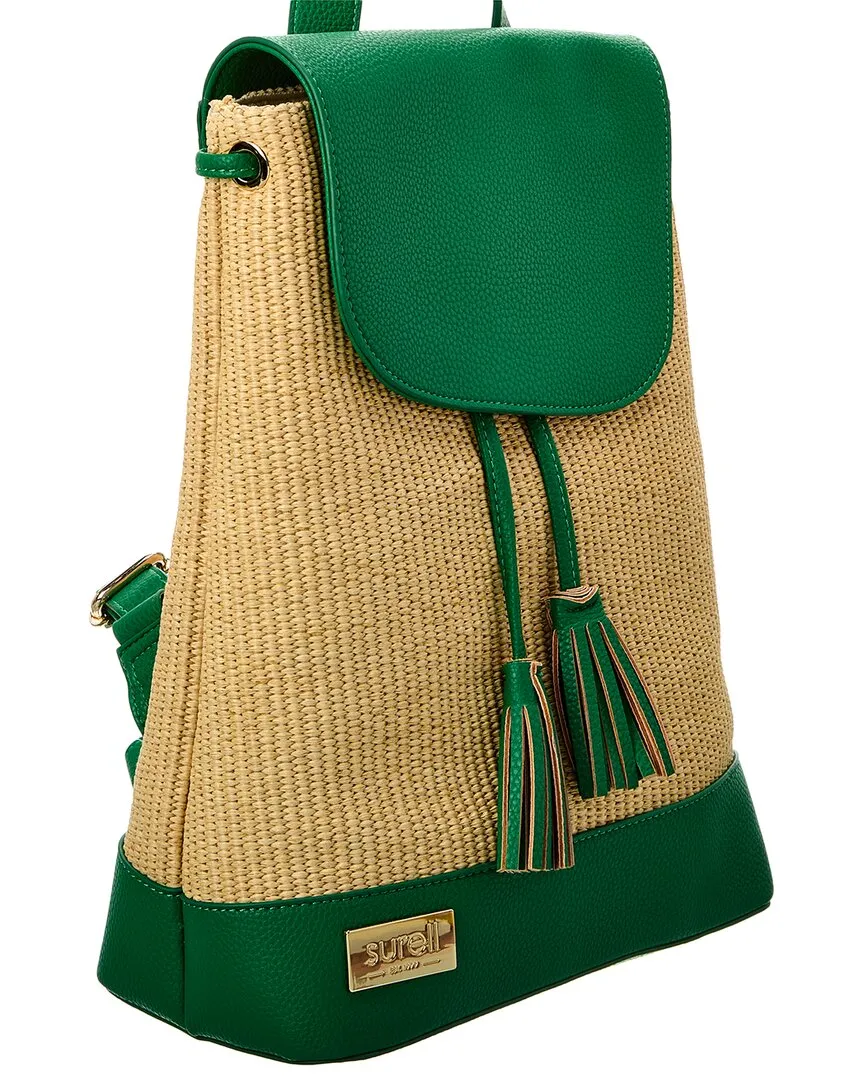Surell Accessories Paper Straw Backpack
