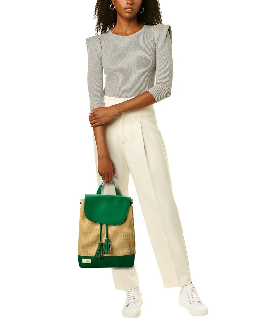 Surell Accessories Paper Straw Backpack