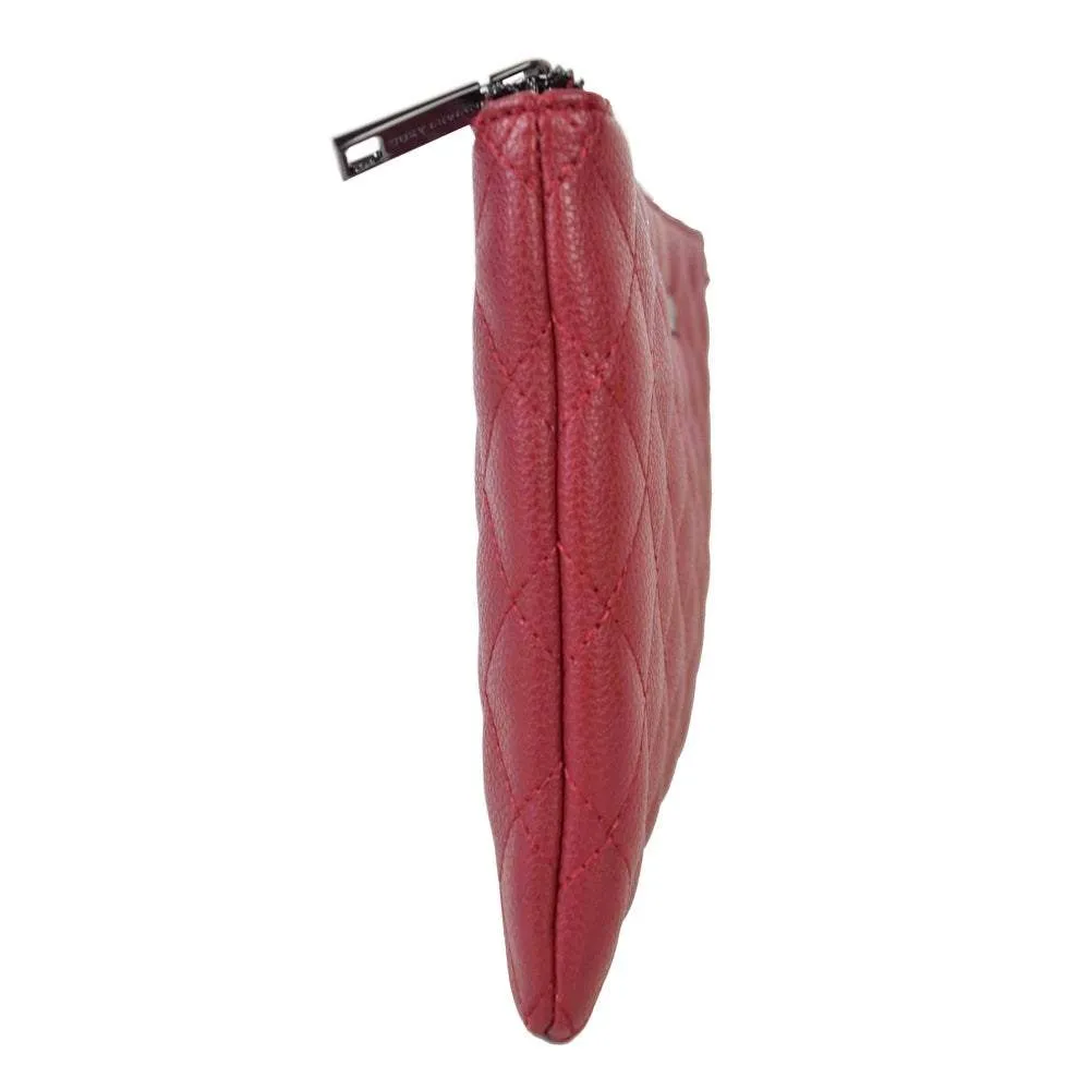 Suzy Levian Small Faux Leather Quilted Clutch Handbag