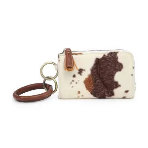 Tassel Bangle Wristlet Wallet In Cow/d. Brown