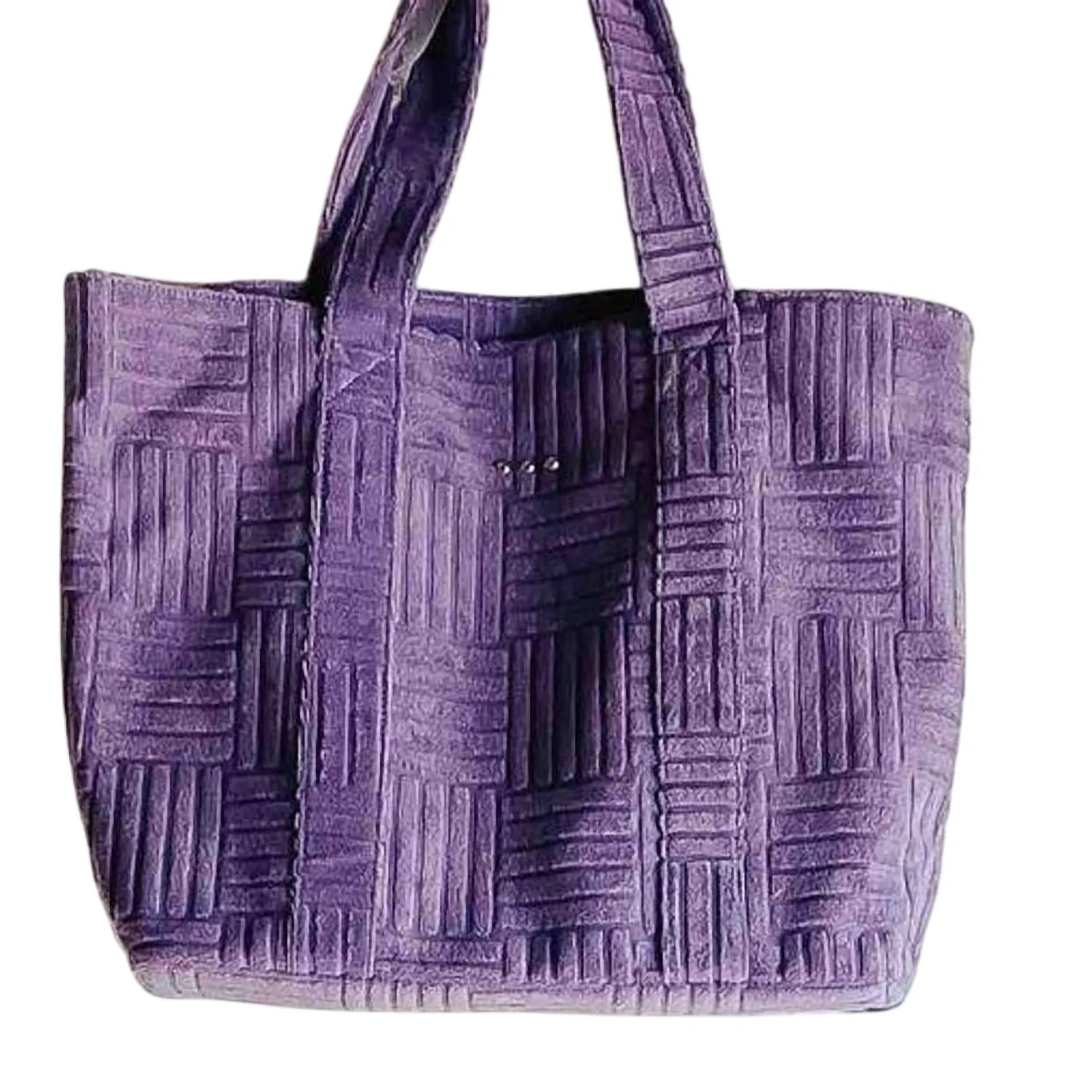 Teagan Terry Cloth Tote With Matching Pouch In Purple