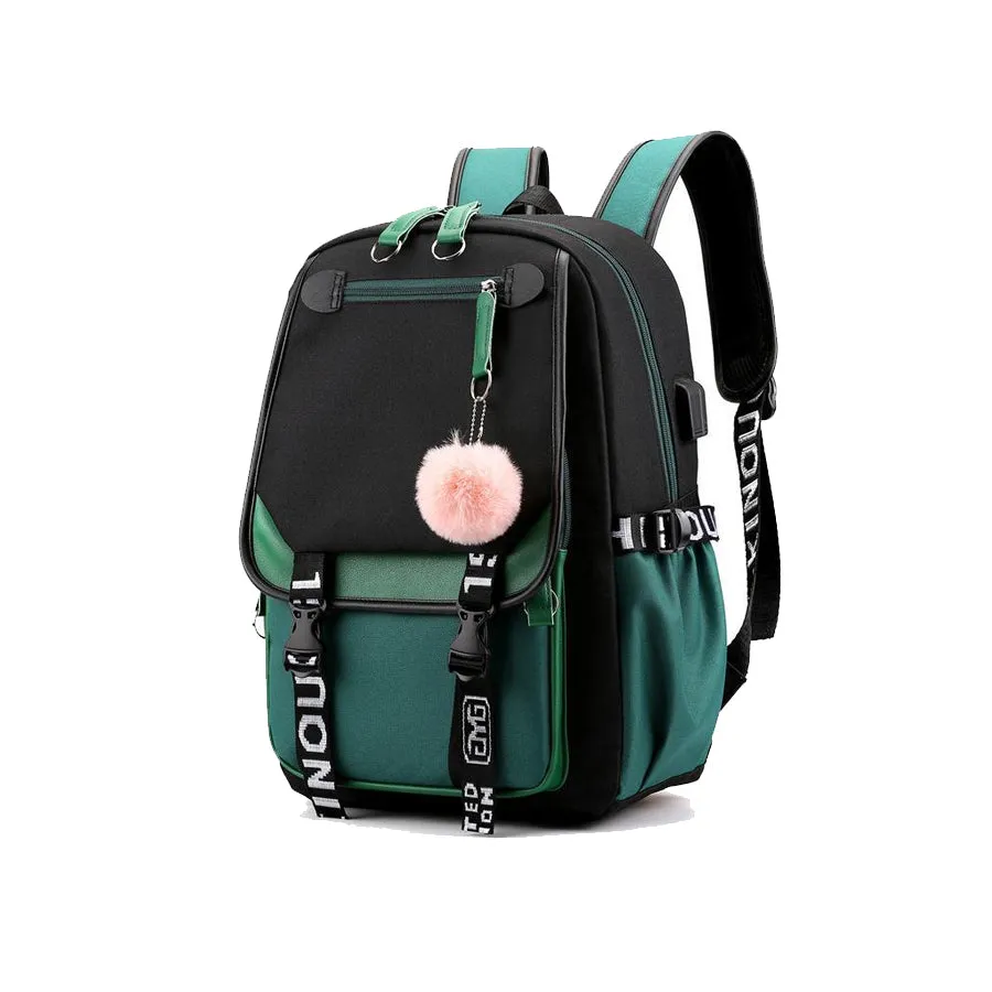 Teenage Girls' Backpack Outdoor Daypack with USB Charge Port