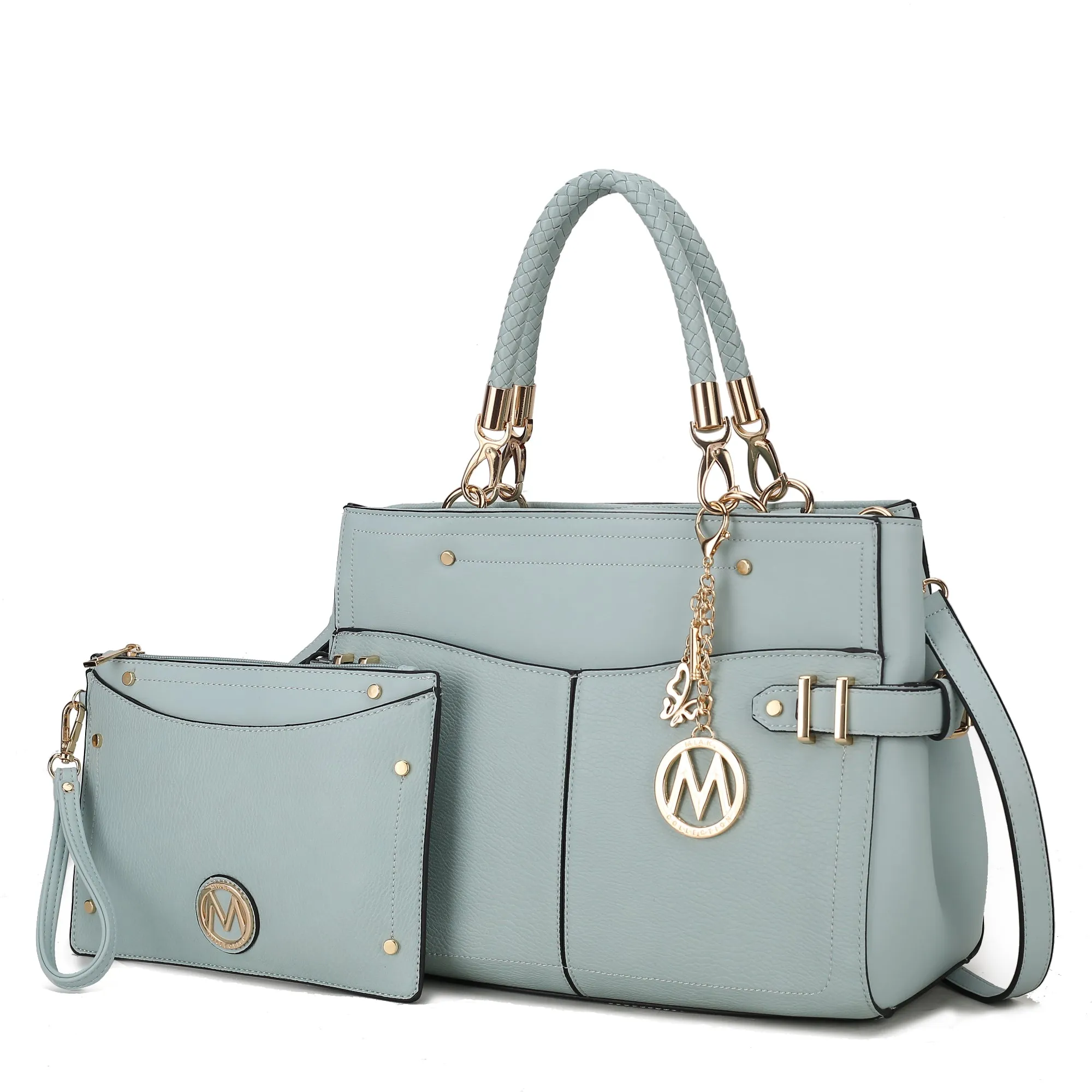 Tenna Vegan Leather Womens Satchel Bag with Wristlet