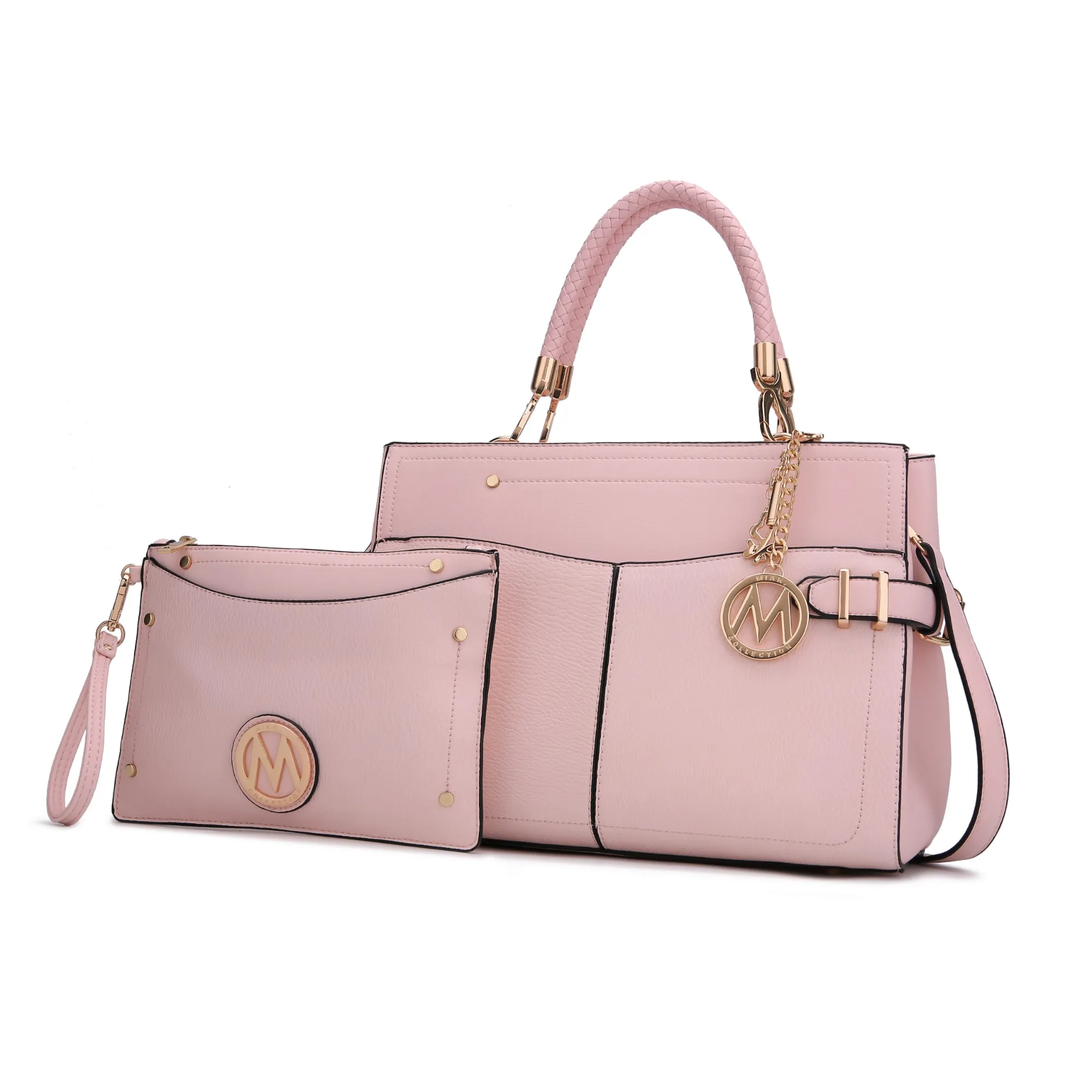 Tenna Vegan Leather Womens Satchel Bag with Wristlet