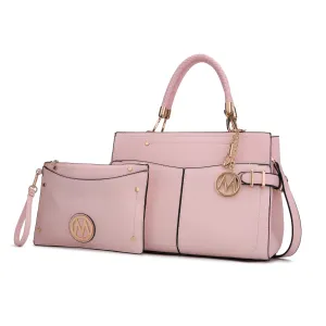 Tenna Vegan Leather Womens Satchel Bag with Wristlet