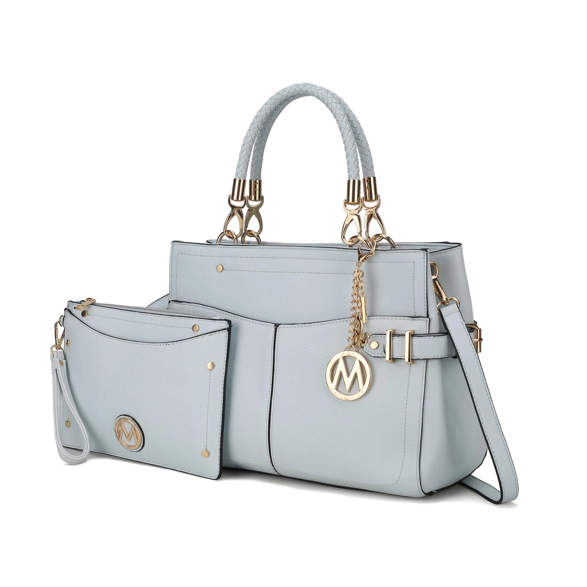 Tenna Vegan Leather Womens Satchel Bag with Wristlet