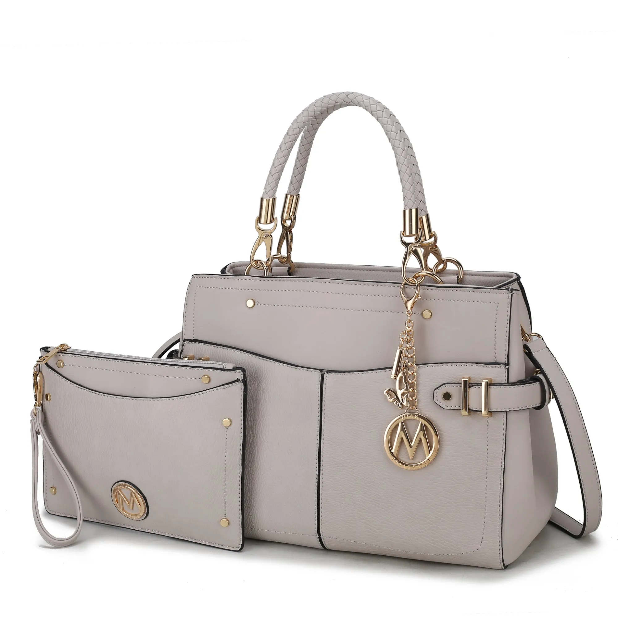 Tenna Vegan Leather Womens Satchel Bag with Wristlet