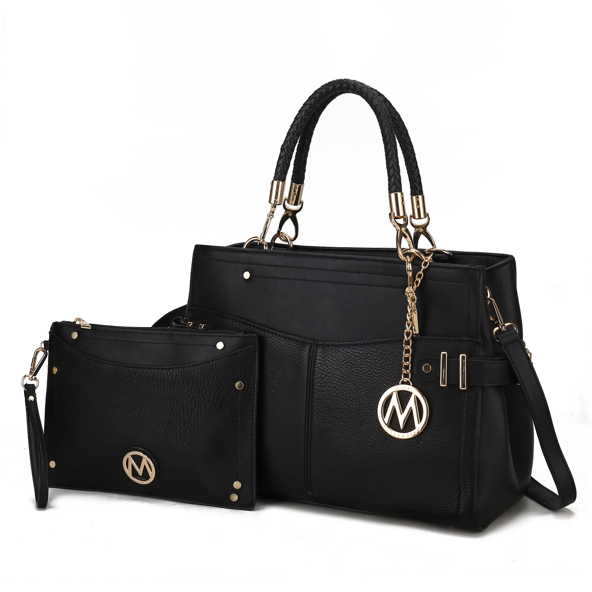 Tenna Vegan Leather Womens Satchel Bag with Wristlet