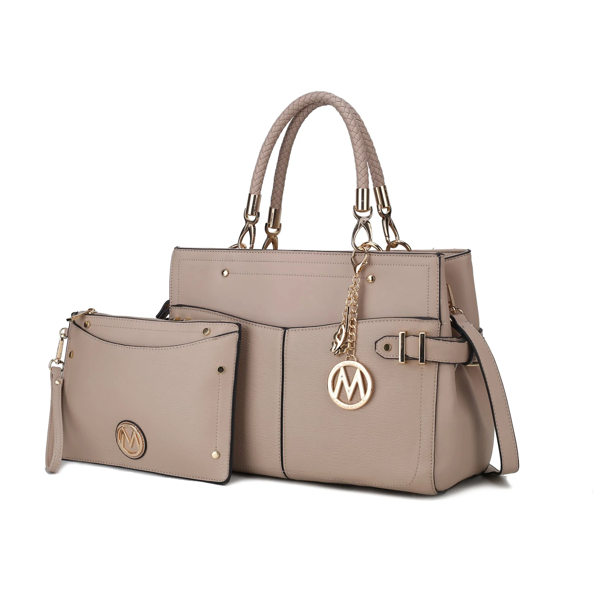 Tenna Vegan Leather Womens Satchel Bag with Wristlet