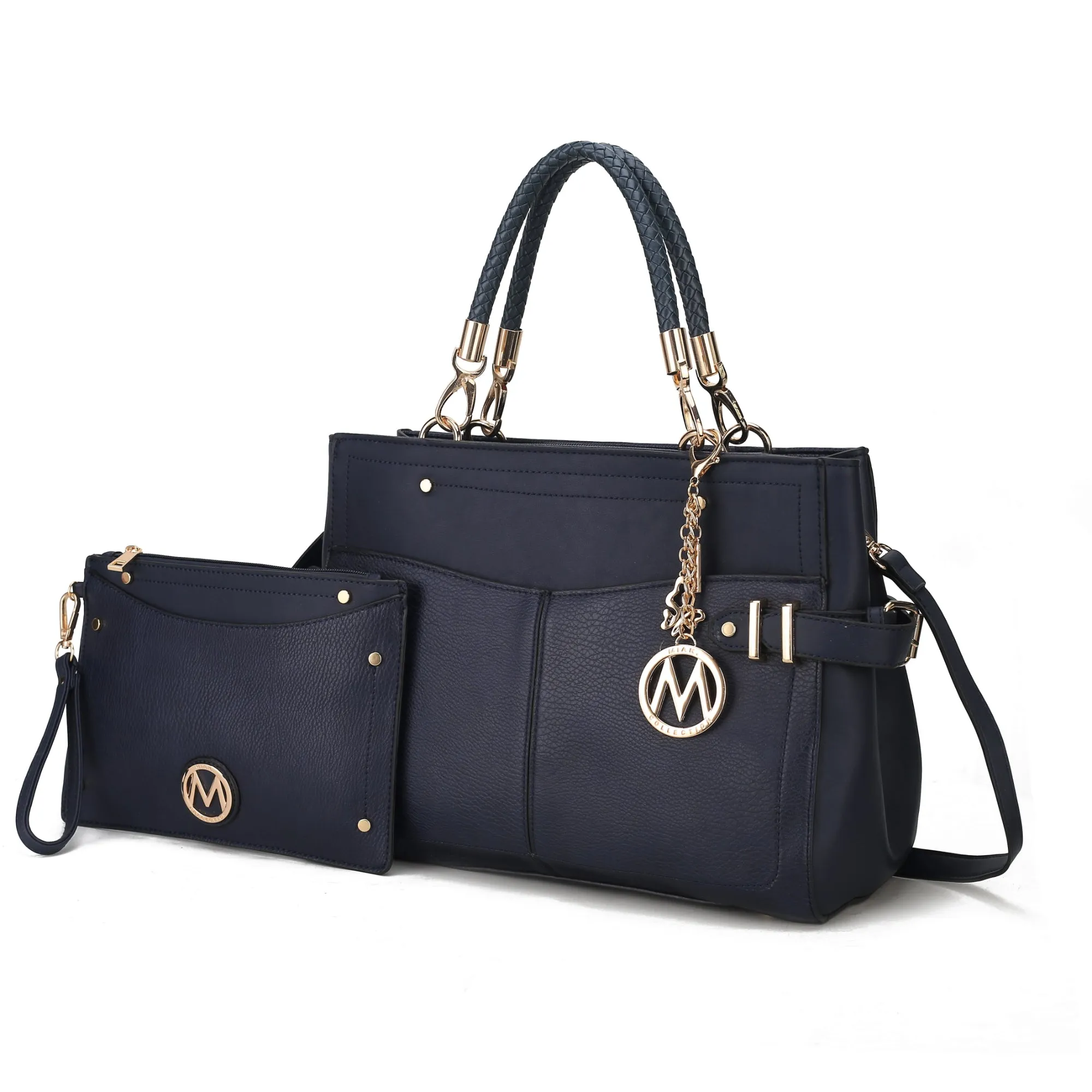 Tenna Vegan Leather Womens Satchel Bag with Wristlet