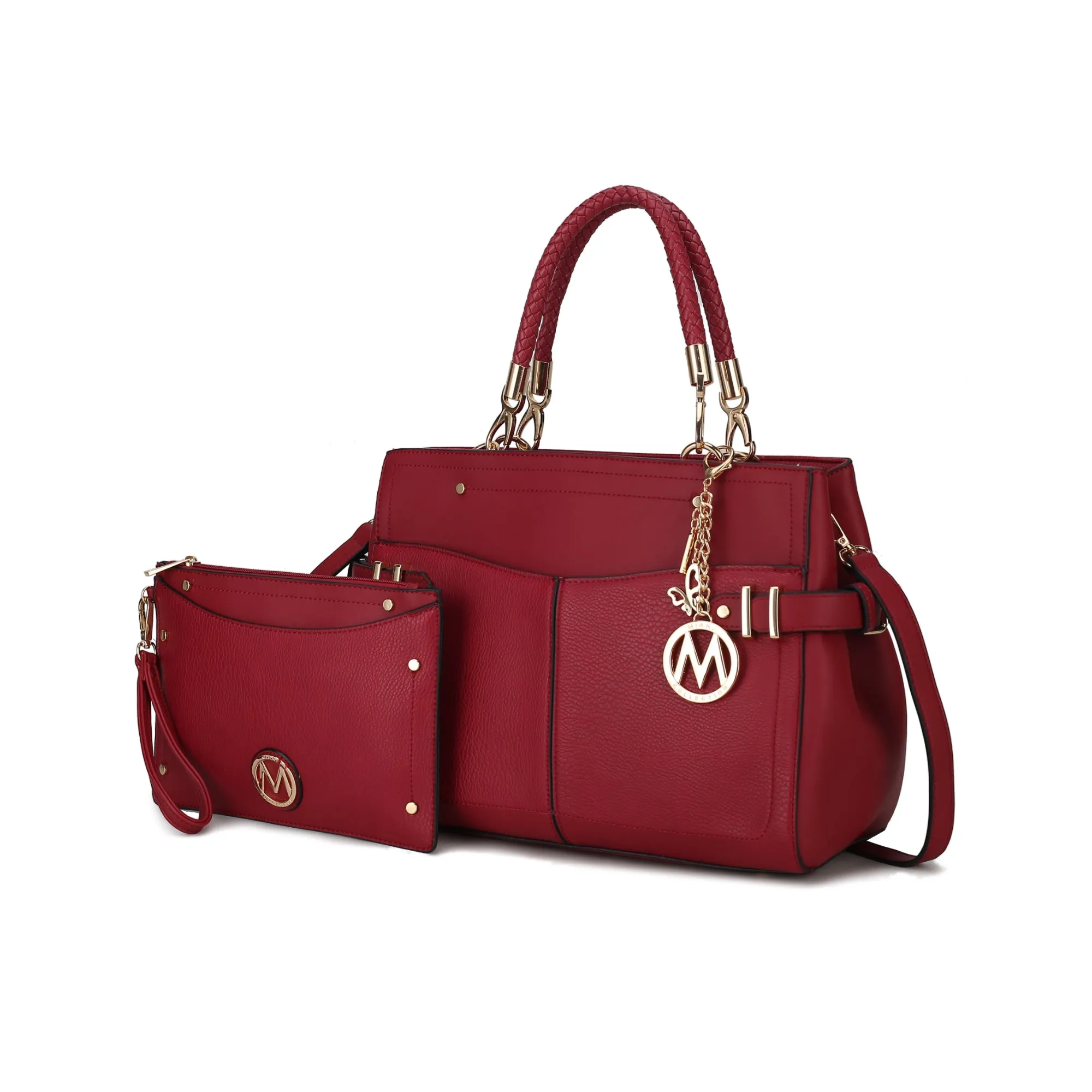 Tenna Vegan Leather Womens Satchel Bag with Wristlet