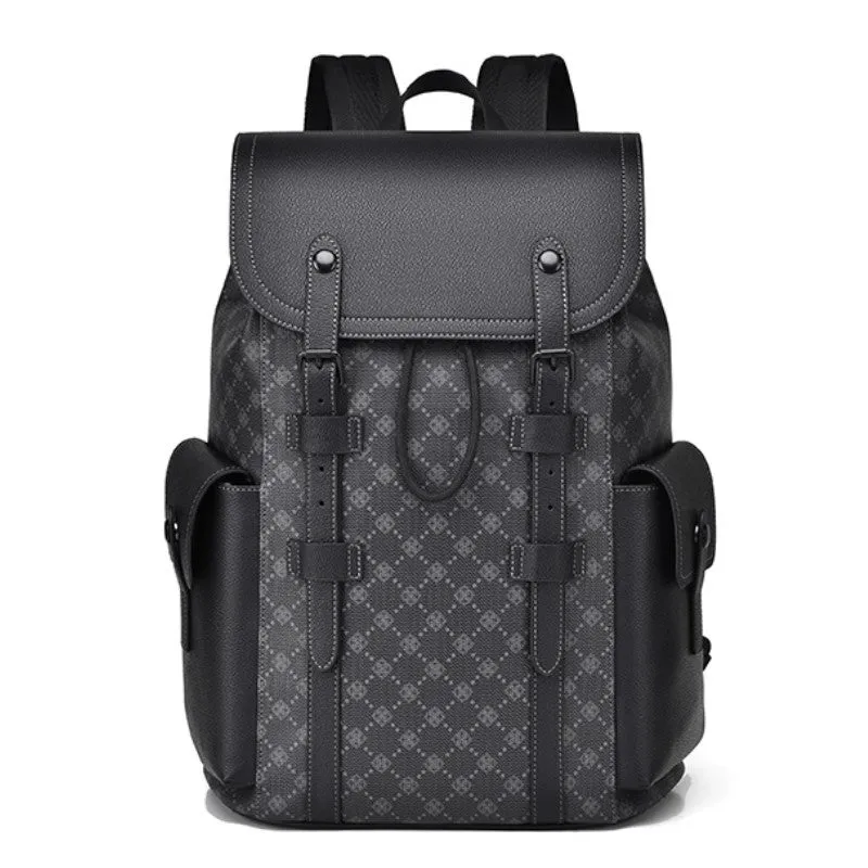 Textured Polyester Men's Business Travel Student Backpack